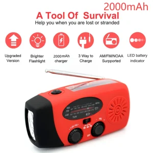 Small Portable Radio Solar Panels crank Multifunction