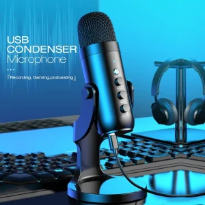 Computer Condenser Mic with Phone Adapter Headphone Output