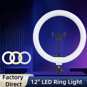 12 Inch LED Ring Light Dimmable Photography Lighting Phone