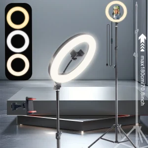 Professional 10 inch Ring Light for Studio, 70 Inch Max Height