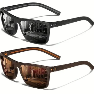 Square Polarized Sunglasses for Men and Women with UV Protection